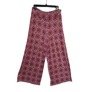 cato women colorful pull-on palazzo pants elastic waist sz s wide legs